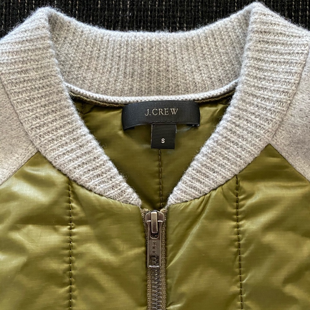 Boiled wool puffer bomber jacket